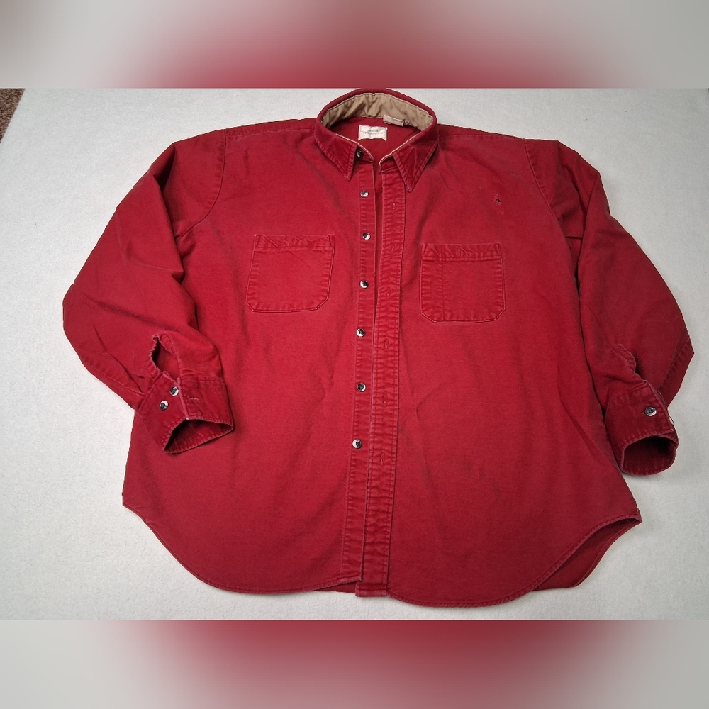 Sears Wearmaster Vintage Men's Red Button-Front Casual Shirt